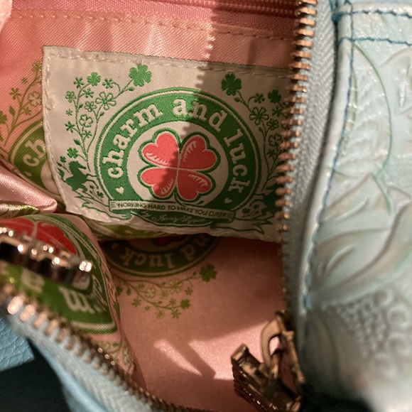 EUC Charm and Luck leather rhinestone studded bag WITH matching wallet 100$ obo - Picture 7 of 8